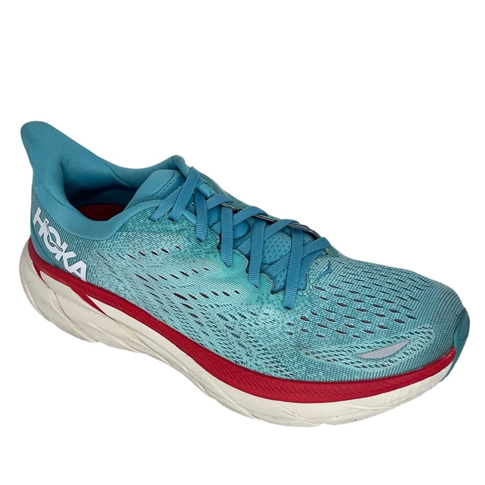 Hoka One One Clifton 8 Women's Blue Aqquarelle Athletic Running Shoes Size 8.5B